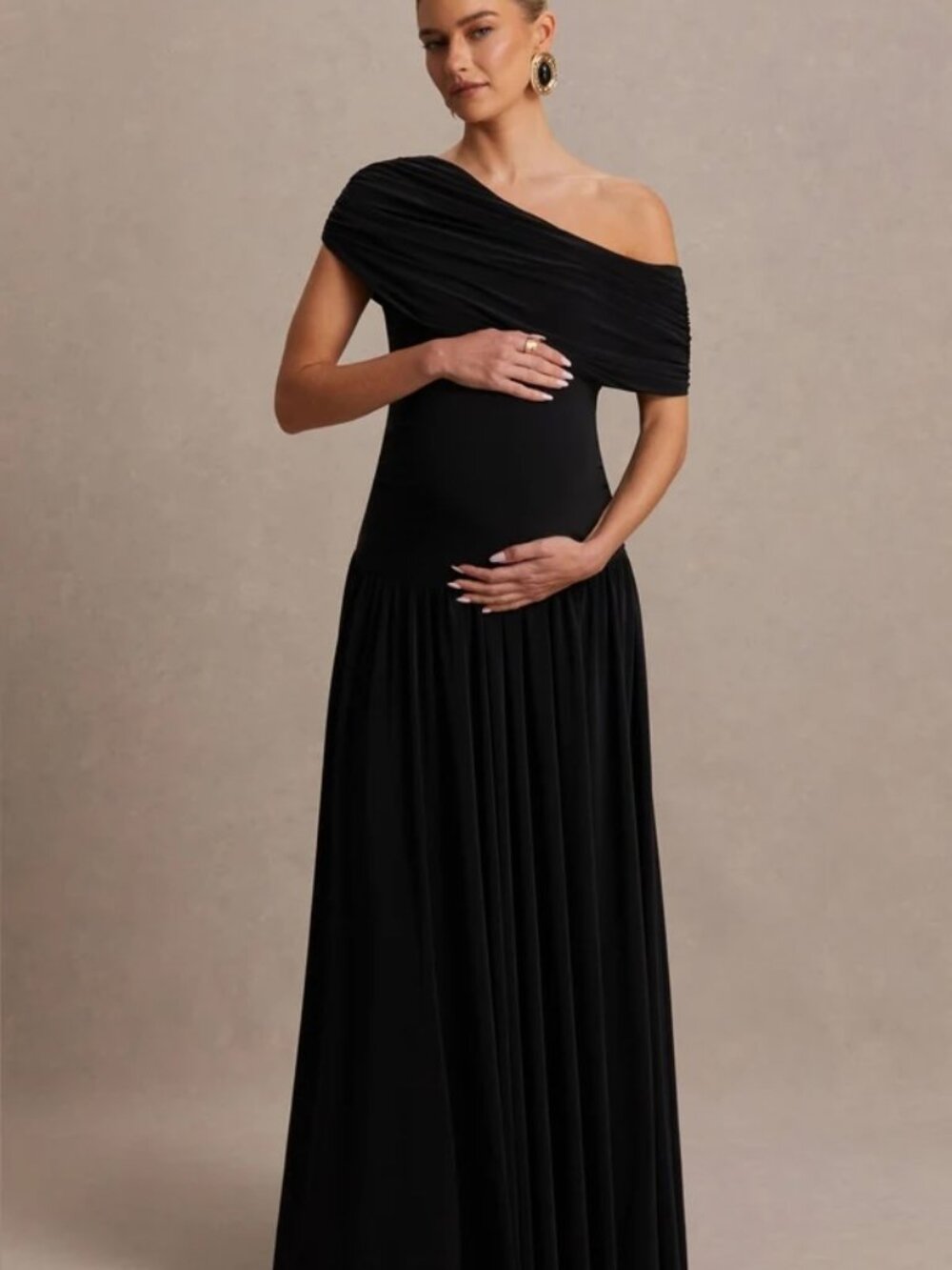 Club London Maternity Black Maxi Dress